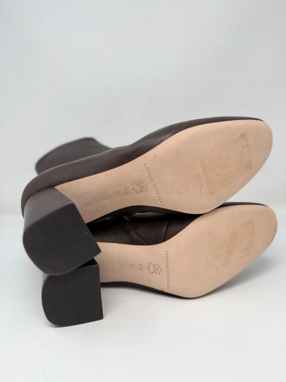 New Loeffler Randall Elise Brown Leather Stretch Bootie Sz 9.5